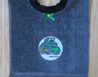 Baby Boy Fingertip Towel TRACTOR BIB John Deere Fabric