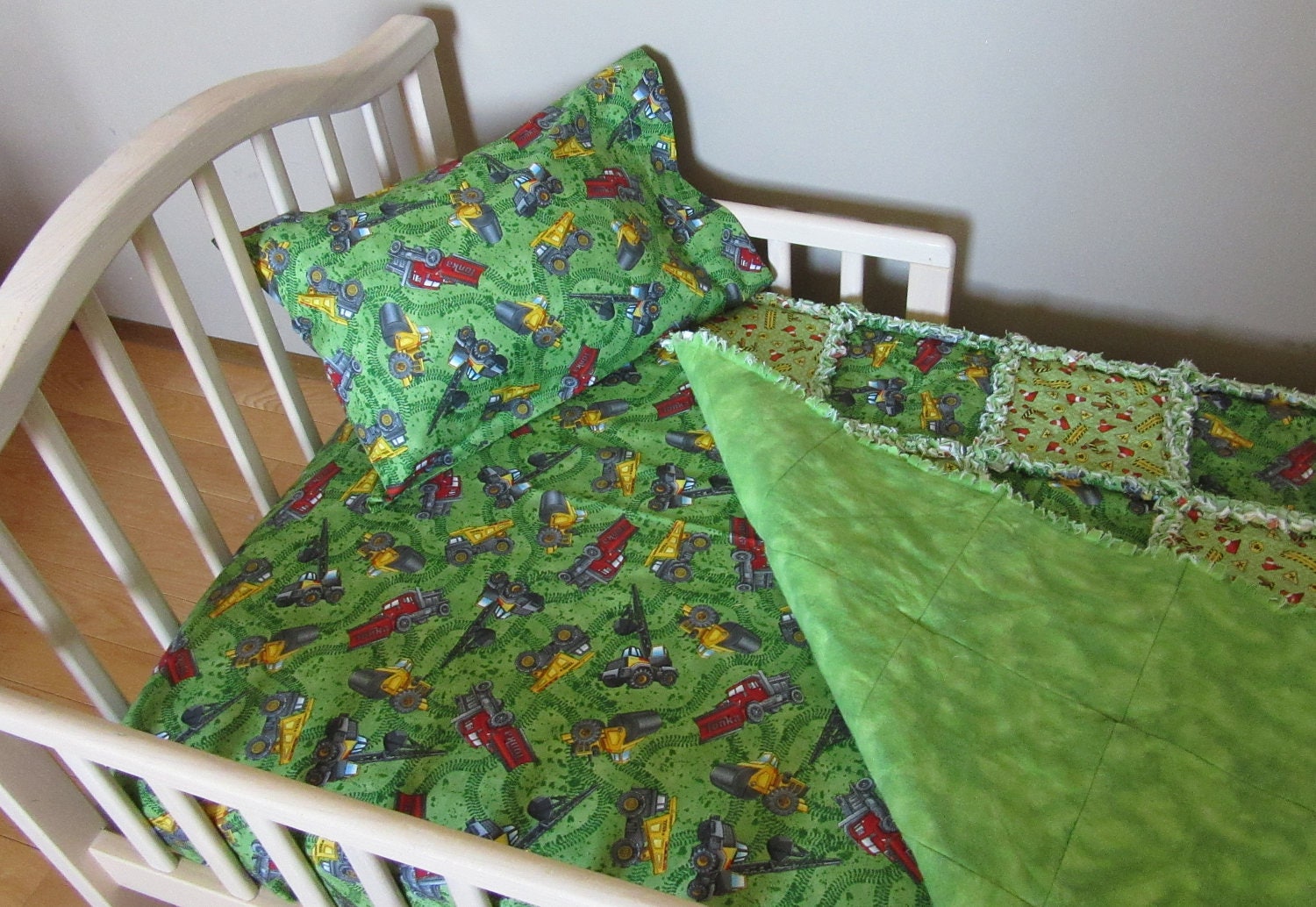 Tonka Construction Fabric Toddler Bed Crib Bedding Set Baby Etsy
