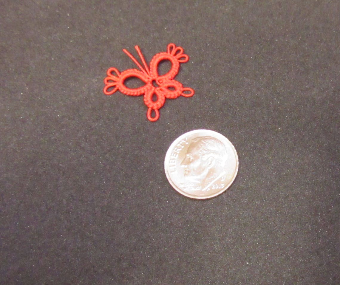 ONE Hand / Shuttle Tatted Butterfly Vintage Size 30 Cotton Etsy