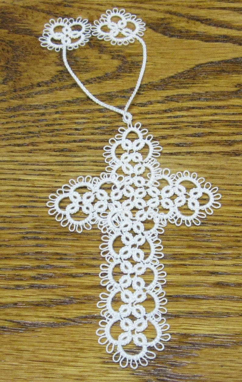 ONE Hand Tatted CROSS Bookmark Shuttle Tatting Crosses Etsy