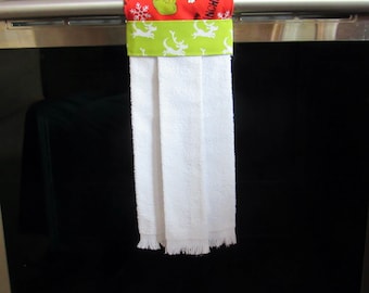 Hanging Kitchen Towel - GRINCH - Christmas - Hand Towel Stove