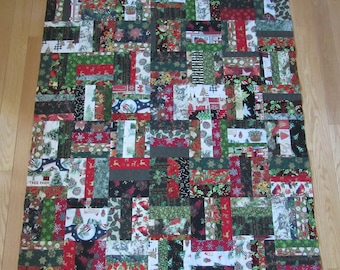 Christmas  SCRAPPY  Quilt TOP ONLY  45" x 51"  Baby Kid Adult