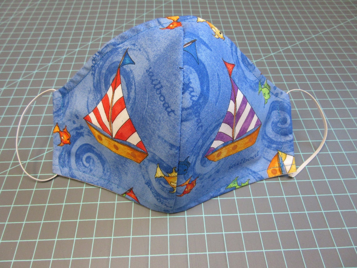 Sailboat / Boat ADULT Face Mask 100 Cotton Handmade Face Etsy