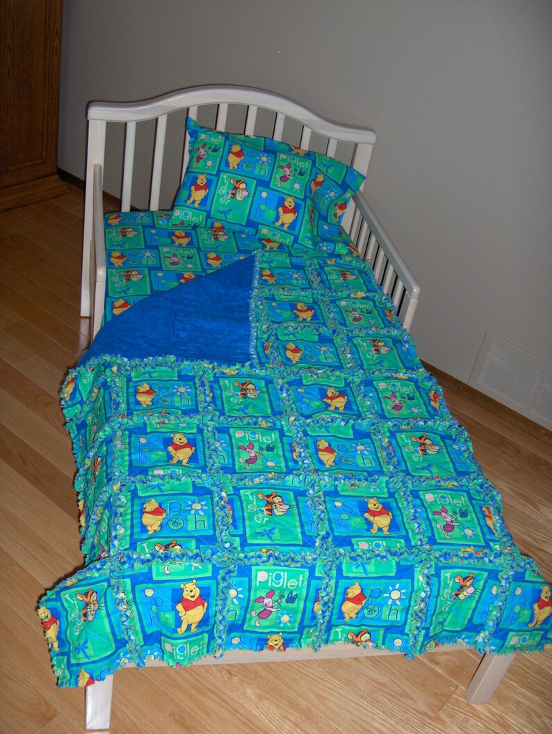 Disney Winnie the POOH Toddler Bed Crib Bedding SET Rag Quilt Etsy