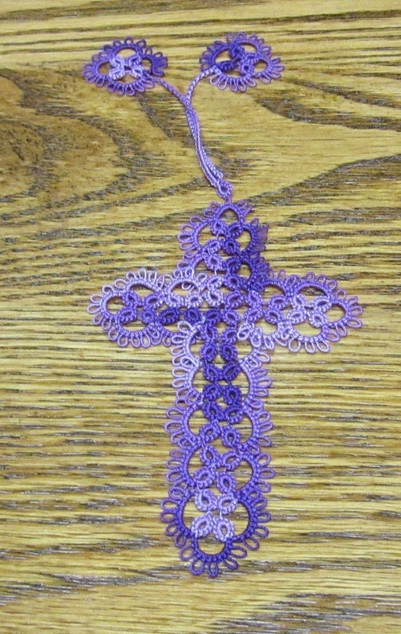 ONE Hand Tatted CROSS Bookmark Shuttle Tatting Crosses Etsy