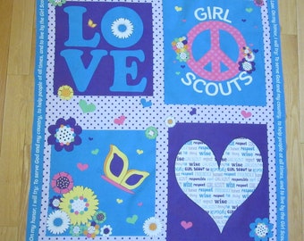 Girl Scouts Fabric  Panel Green  Boy Scouts of America
