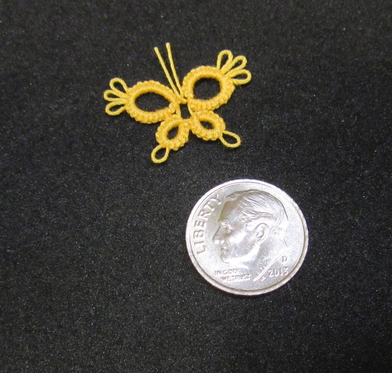 ONE Hand / Shuttle Tatted Butterfly Vintage Size 30 Cotton Etsy