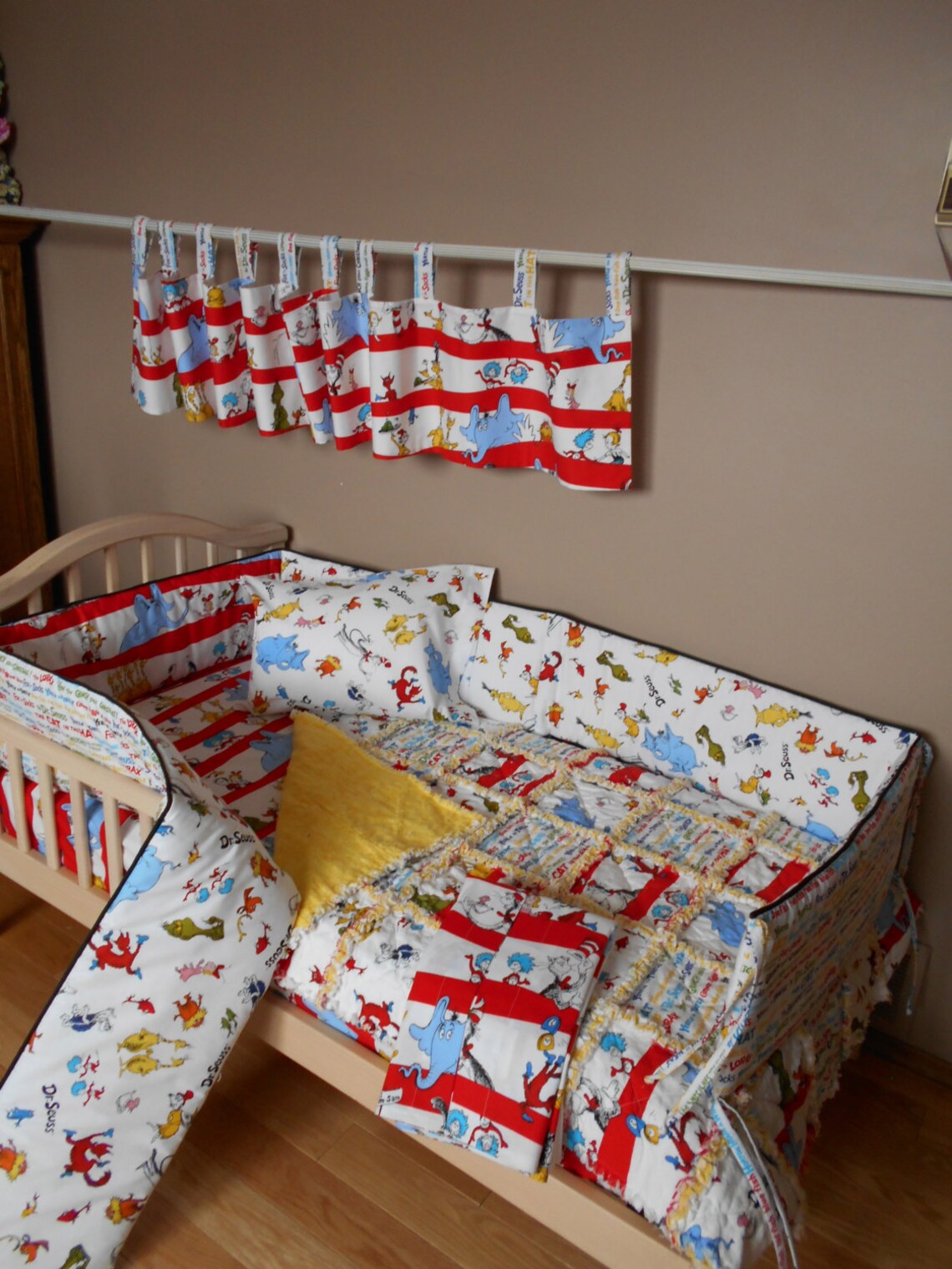 Baby DR SEUSS Fabric Crib Bedding SET Rag Quilt Valance Sheet Etsy