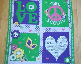 Girl Scouts Fabric  Panel Green  Boy Scouts of America