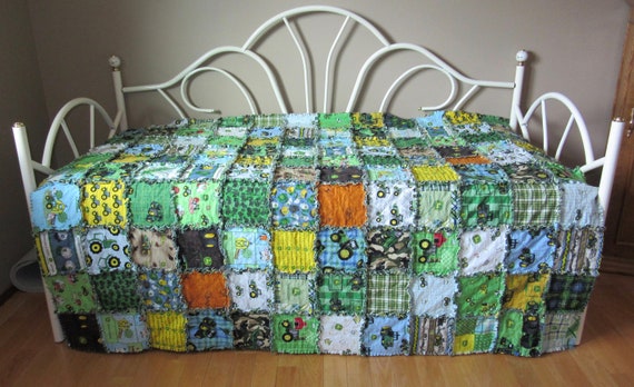 Nursery Bedding Handmade John Deere 100 Cotton Front And Flannel