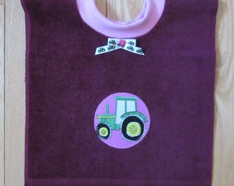 Baby Girl Fingertip Towel TRACTOR BIB John Deere Fabric