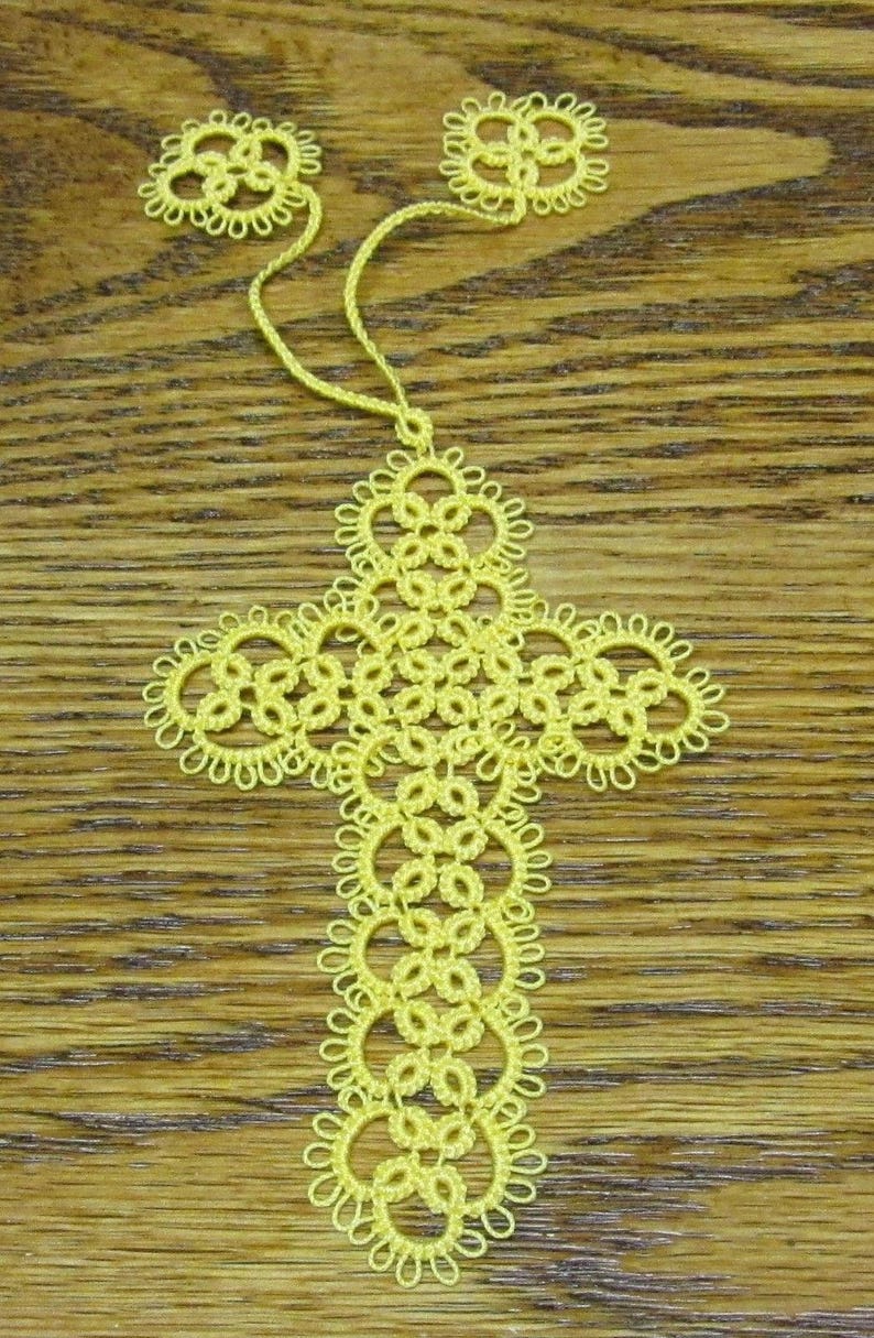 ONE Hand Tatted CROSS Bookmark Shuttle Tatting Crosses Etsy