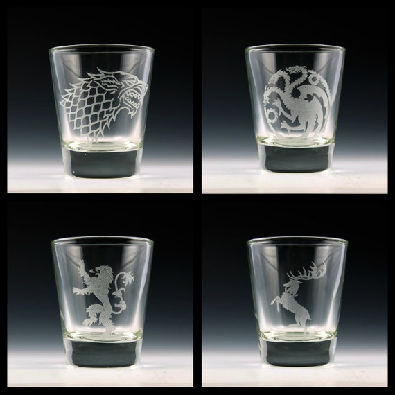 Game Of Thrones Shot Glass Set Etsy