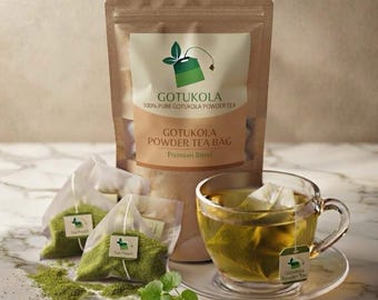 Gotu Kola Tea Bags, Centella Asiatica Powder, Finely Ground Leaf (Botanical Tea)