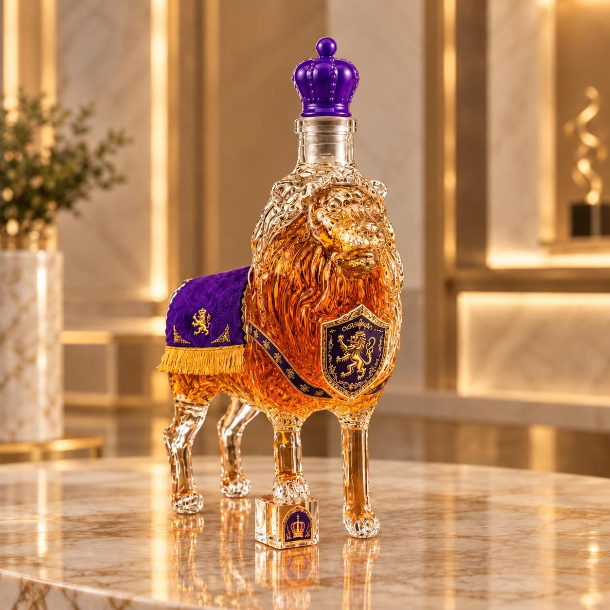 アンティーク調 レザー装飾ボトル ライオンモチーフ Lion liquor bottle - Etsy 日本