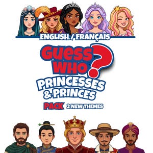 Pack 2 Thèmes Qui Est-Ce : Princesses & Princes (Compatible Super Électronique, 2.0, Classique 2011-2018)