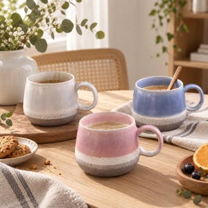 Nordisk keramikmugg, 500ml skandinavisk kaffekopp, spräcklig glaserad temugg, stor mysig frukostkopp, minimalistisk kökspresent