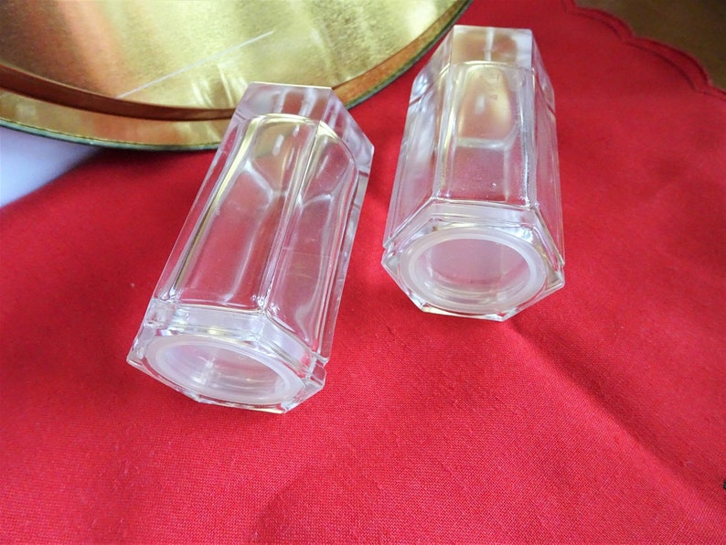 Modern Geometric Glass Salt /& Pepper Shakers