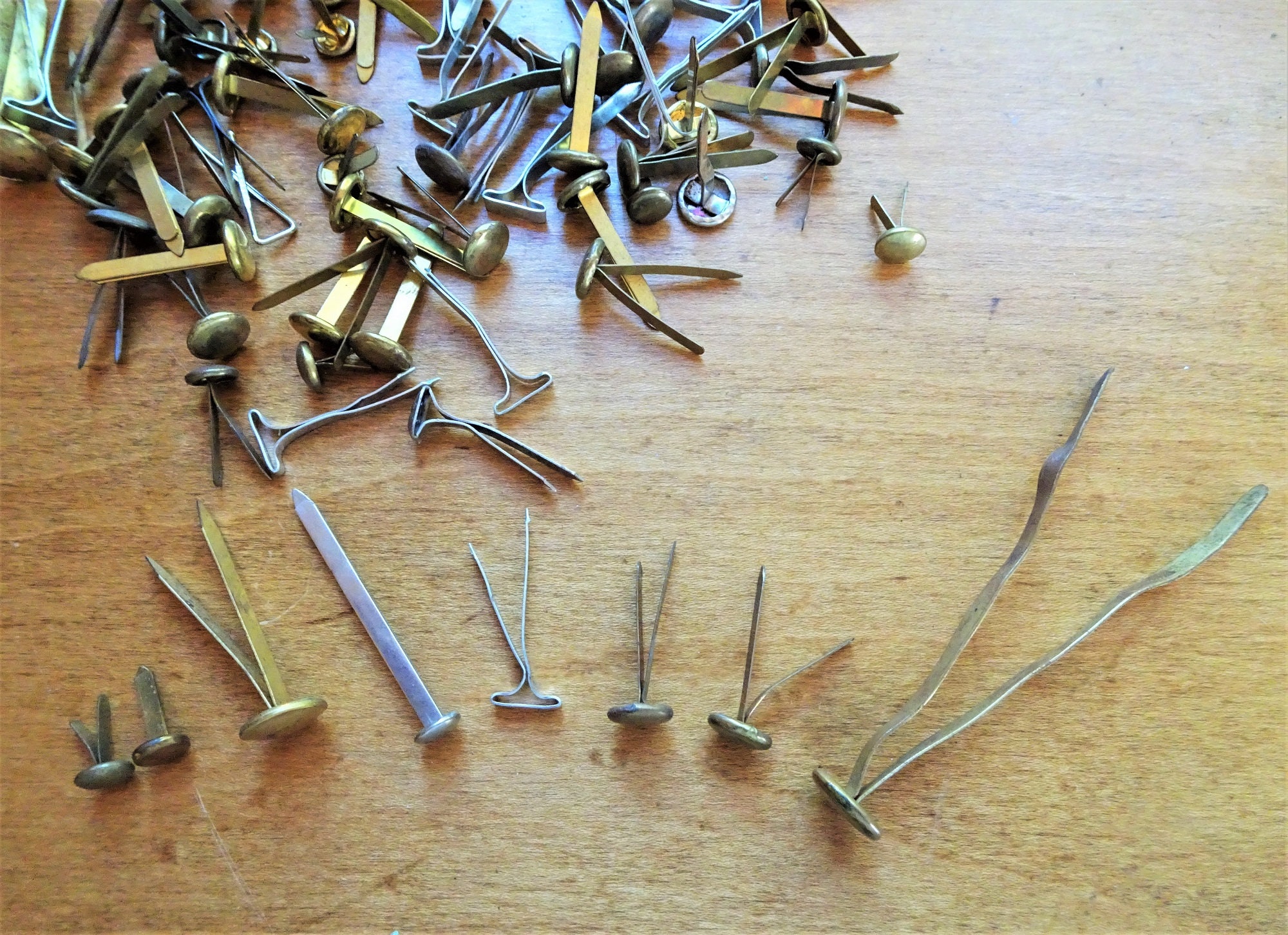 Assorted Vintage Brass Paper Fasteners Vintage Office Etsy