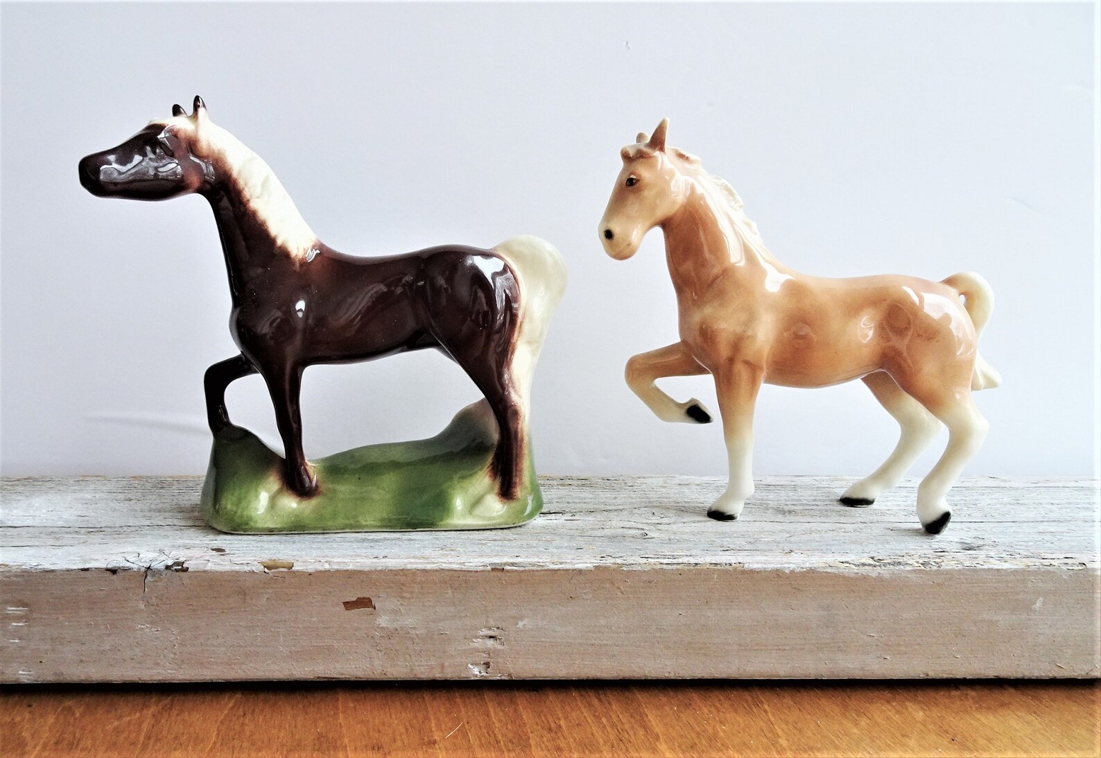 Two Vintage Ceramic Horse Figurines Etsy