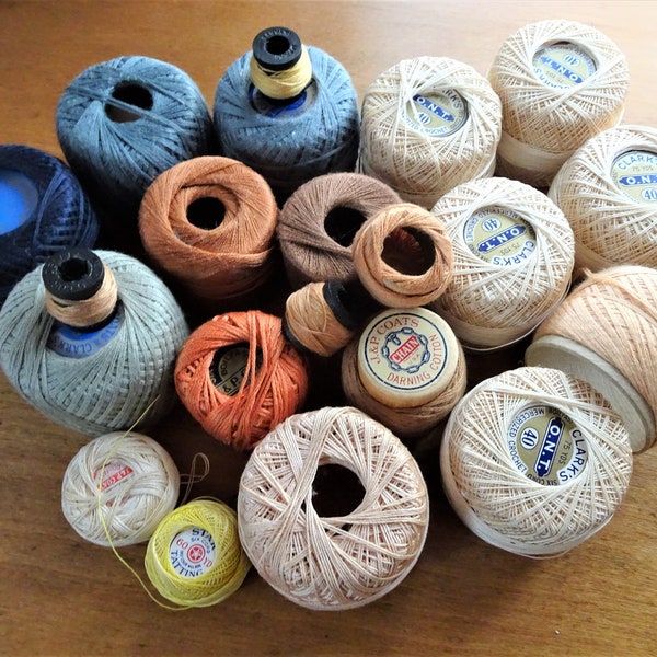 Lot of Vintage Cotton Thread / Darning, Tatting, Crocheting