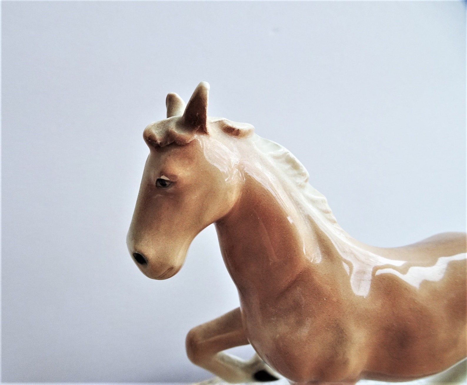 Two Vintage Ceramic Horse Figurines Etsy