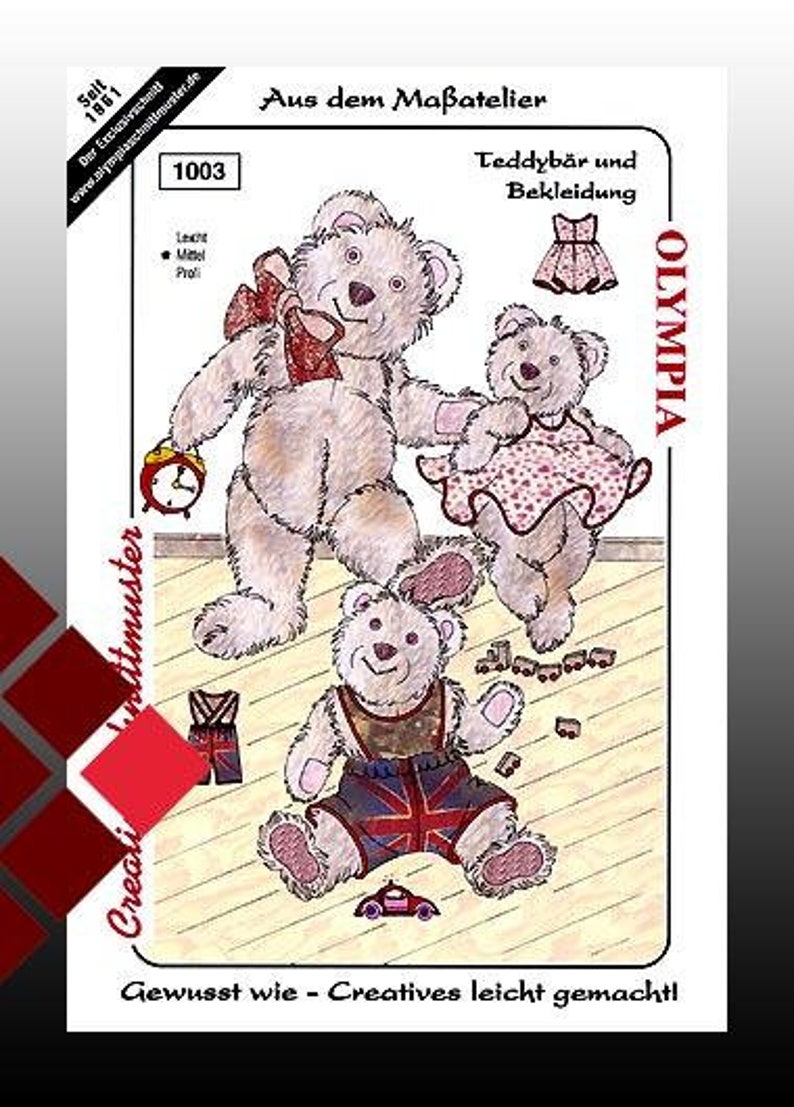 Kinderschnitt für einen Teddybär mit Bekleidung Bild 1