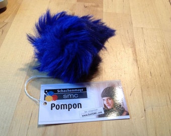 Royalblauer Pompon aus Kunstpelz