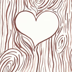Sjabloon voor initialen uitgehouwen in een boomstam, JPG-bestand, Valentijnskaart, liefde, huwelijk, gast inloggen, daterend van de kaart, Instant Download