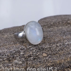 rainbow moonstone ring natural gemstone ring statement ring natural stone jewelry rainbow moonstone jewelry healing jewelry image 1