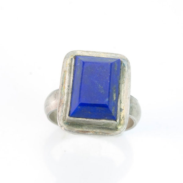 lapis lazuli ring - lapis lazuli sterling silver ring -  lapis lazuli jewelry - handcraft bezel ring -  blue gemstone ring