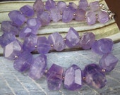 natural amethyst nuggets necklace, purple gemstone statement jewelry, stone nuggets jewelry, beaded gemstone jewelry