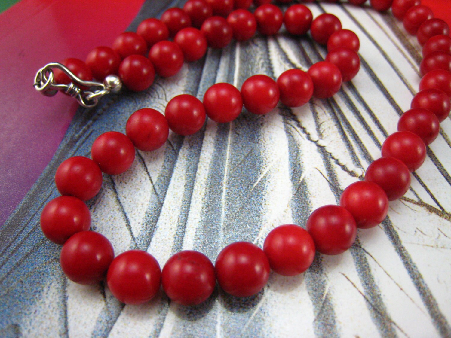 Sea Life Red Coral Necklace - Etsy