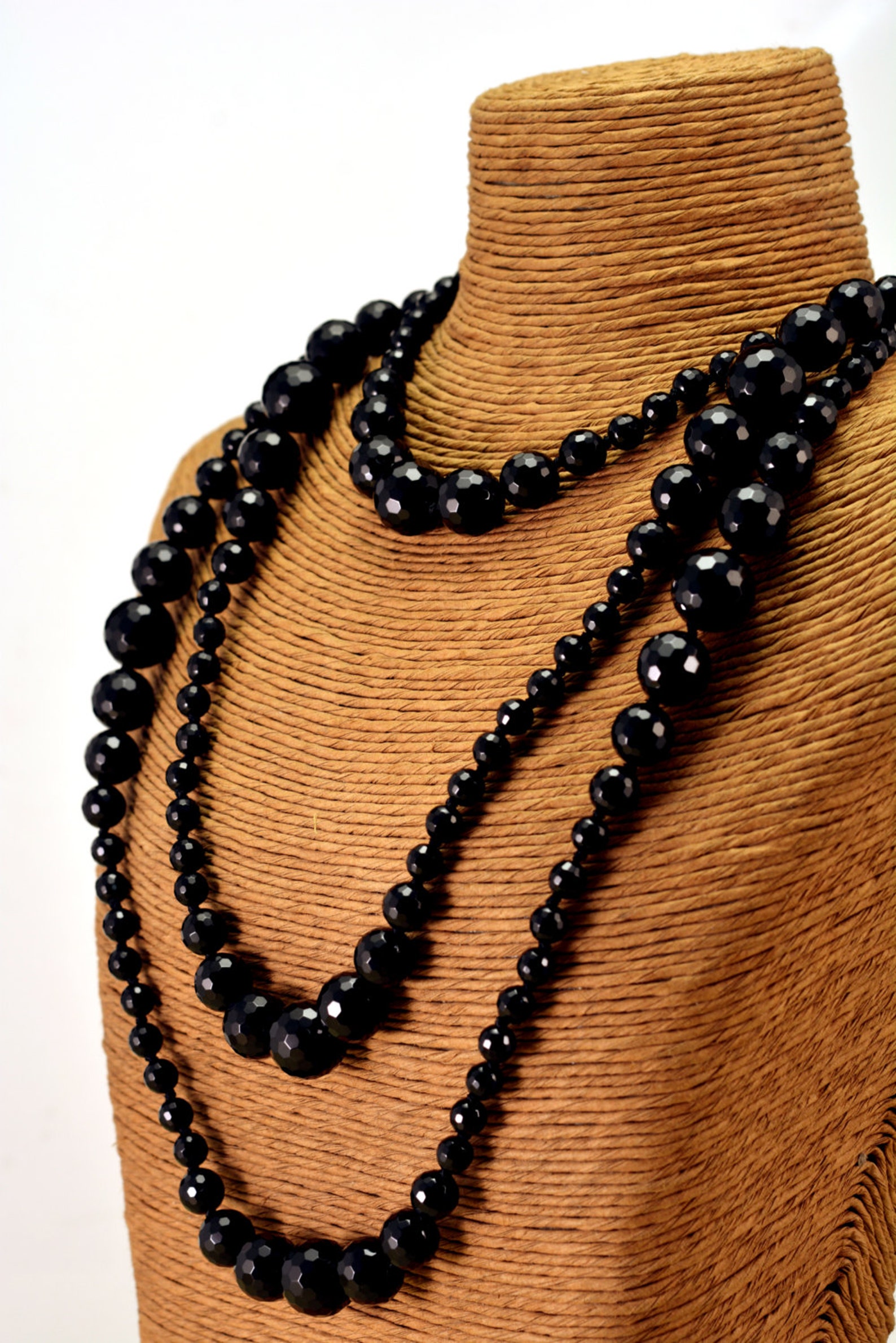 Sweater Necklacelong Necklacestone Necklacebeaded Etsy