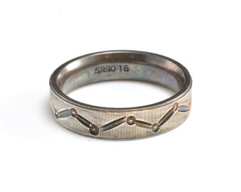sterling silver ring, oxidized sterling rings, handmade ring, 990 silver ring, black ring, fine silver ring, silver ring - size 7