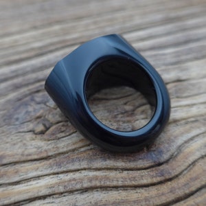 black onyx ring, faceted cut black gemstone ring, statement mens womens ring, natural gemstone rings, good quality stone ring, jewelry ring image 8