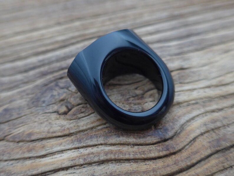 black onyx ring, faceted cut black gemstone ring, statement mens womens ring, natural gemstone rings, good quality stone ring, jewelry ring image 8