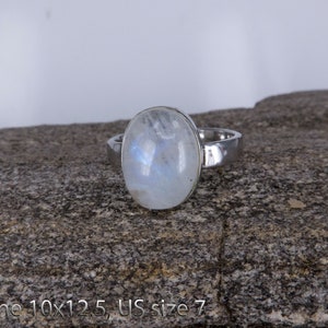 rainbow moonstone ring natural gemstone ring statement ring natural stone jewelry rainbow moonstone jewelry healing jewelry image 2