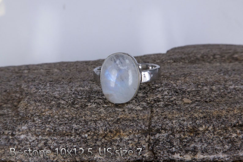 rainbow moonstone ring natural gemstone ring statement ring natural stone jewelry rainbow moonstone jewelry healing jewelry image 2