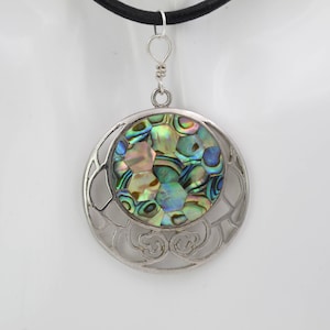 abalone shell necklace, football pendant necklace, abalone shell jewelry, green paua shell necklace,  mems jewelry pendant