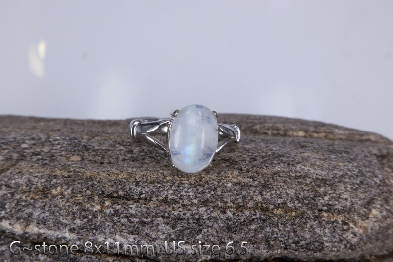 rainbow moonstone ring natural gemstone ring statement ring natural stone jewelry rainbow moonstone jewelry healing jewelry image 8