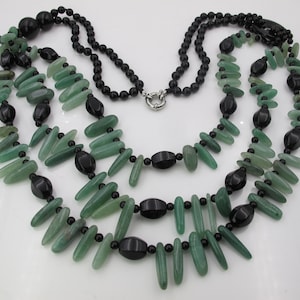 aventurine necklace, green aventurine gemstone jewelry, beaded Summer jewelry, multi strands necklace, handmade jewelry, womens jewelry