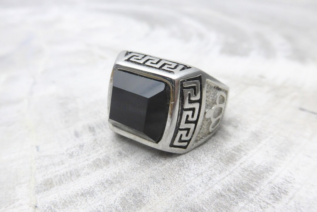 Mens Statement Ring bezel Set Mens Ring Handcrafted Etsy