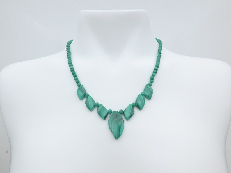 Genuine Malachite Necklace, Green Gemstone Necklace, Green Jewelry