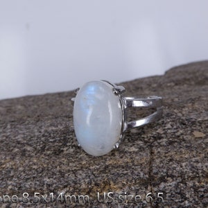 rainbow moonstone ring natural gemstone ring statement ring natural stone jewelry rainbow moonstone jewelry healing jewelry image 5