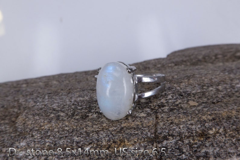 rainbow moonstone ring natural gemstone ring statement ring natural stone jewelry rainbow moonstone jewelry healing jewelry image 5