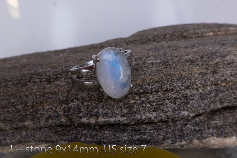 rainbow moonstone ring natural gemstone ring statement ring natural stone jewelry rainbow moonstone jewelry healing jewelry image 10