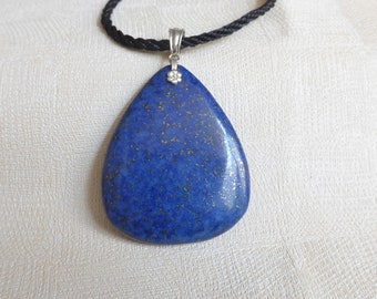 pendentif lapis lazuli bleu, pendentif de larme de pierre gemme, collier véritable de gemme, bijoux de chute de pierre chunky, bijoux de pierre gemme, bijoux de mens