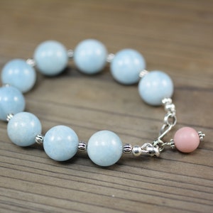 aquamarine bracelet, modern sterling silver bracelet, silver bracelet , blue bracelet, baby blue,