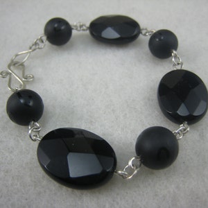 black onyx sterling silver bracelet